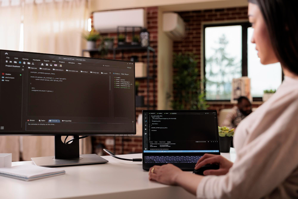 Developer reviewing PHP code in an editor